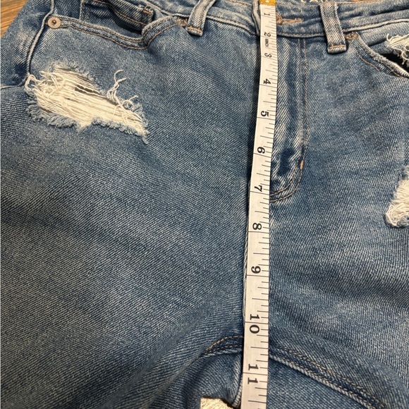 American Eagle Stretch High Rise Straight Leg Mom Jeans, size 0 - Picture 8 of 9